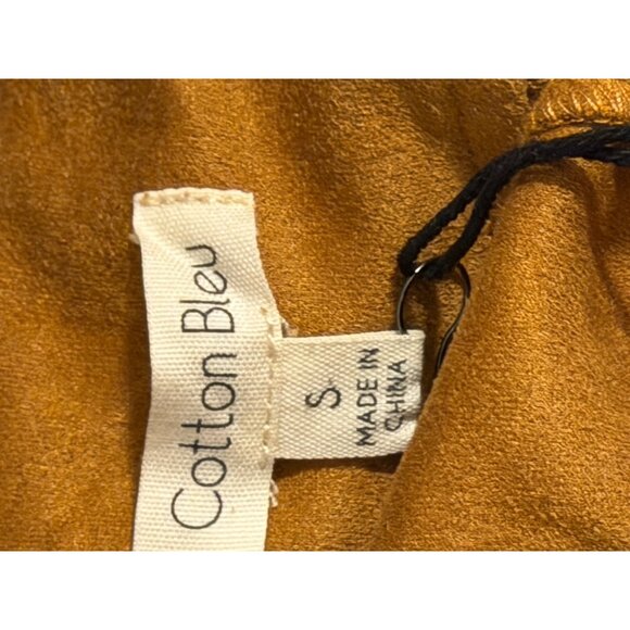 Bleu Womens Mustard Yellow Faux Suede High-Waisted Pants Size S. NWT - Picture 4 of 12